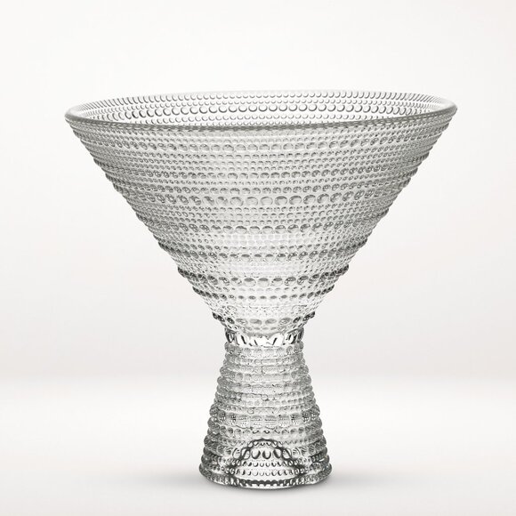 Fortessa Jupiter Beaded Hobnail Clear Martini Glass, Set of 2, New Year Party - Picture 2 of 6